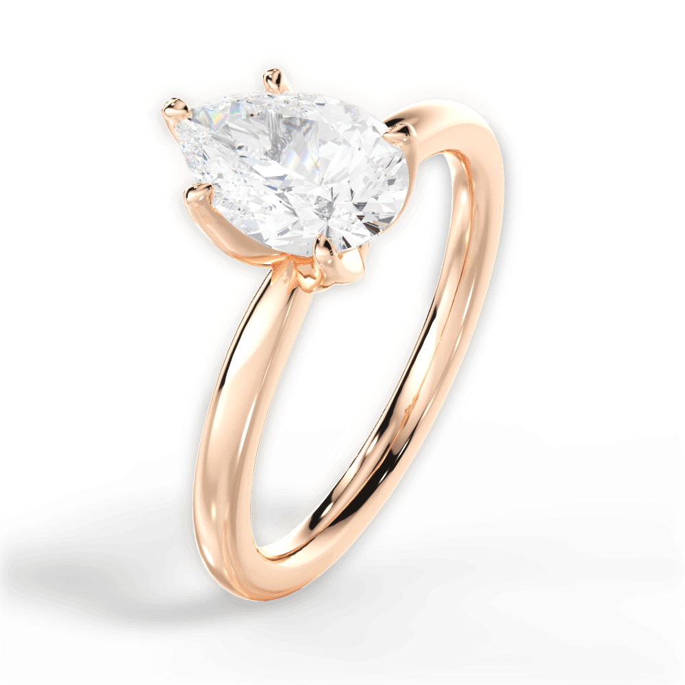 14kt Rose Gold/18kt Rose Gold/pear/perspective