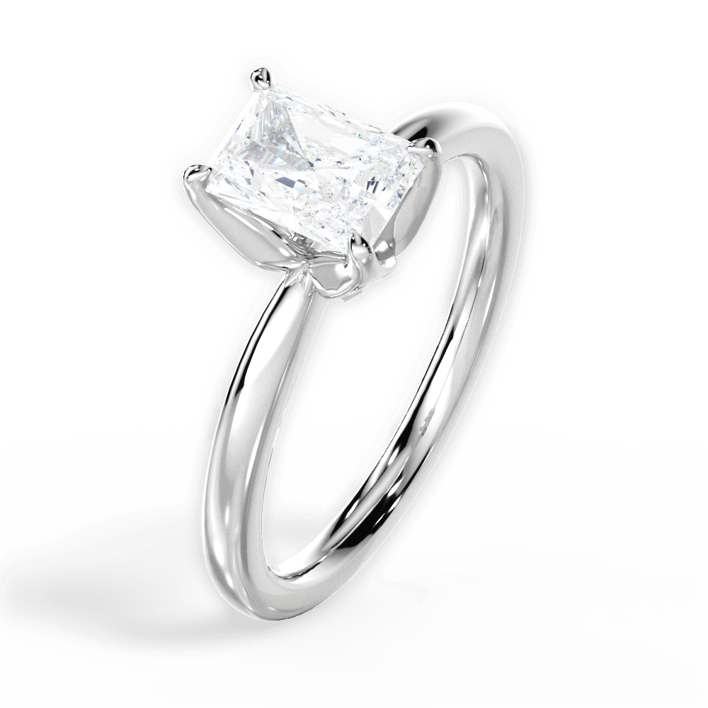 14kt White Gold/18kt White Gold/Platinum/radiant/perspective