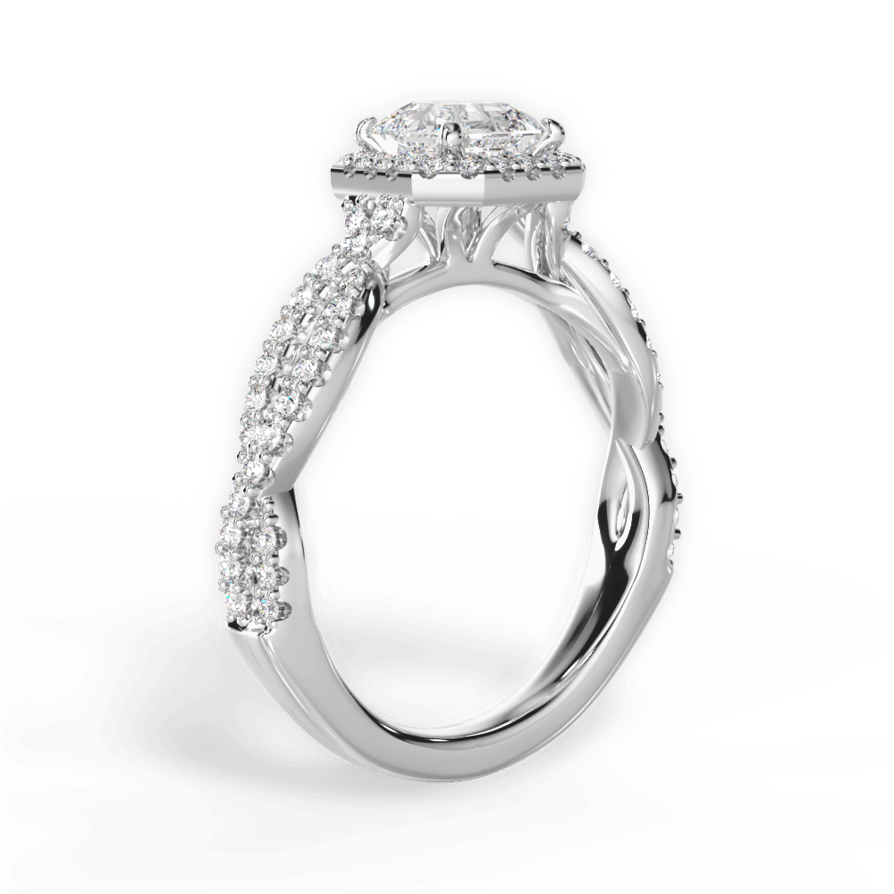 14kt White Gold/18kt White Gold/Platinum/asscher/front