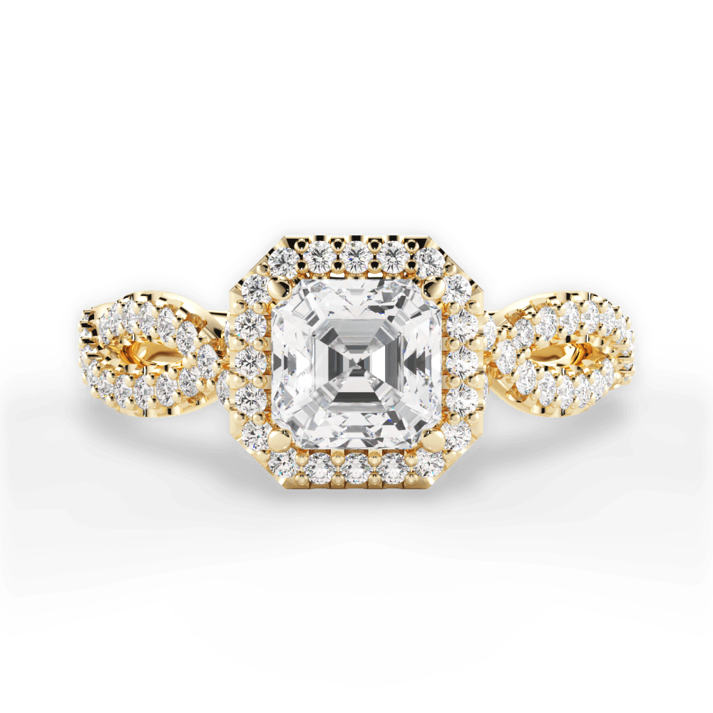 14kt Yellow Gold/18kt Yellow Gold/asscher/top