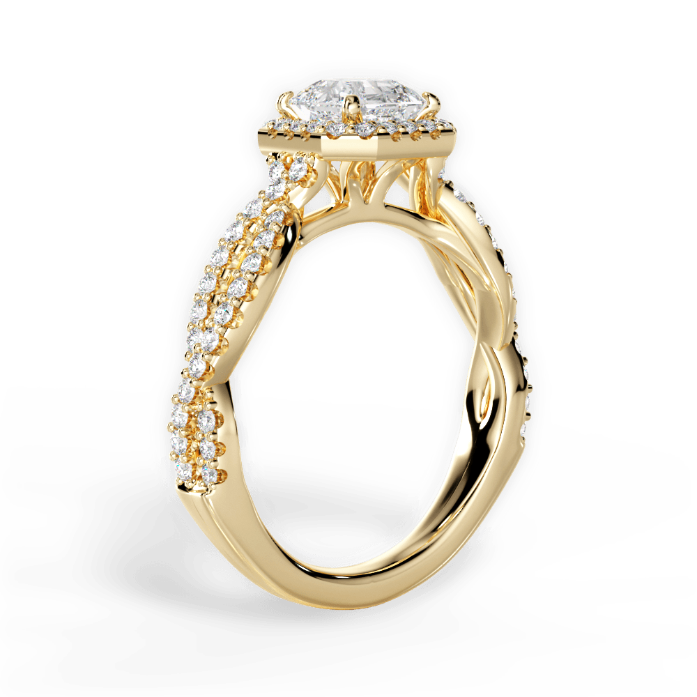 14kt Yellow Gold/18kt Yellow Gold/asscher/front