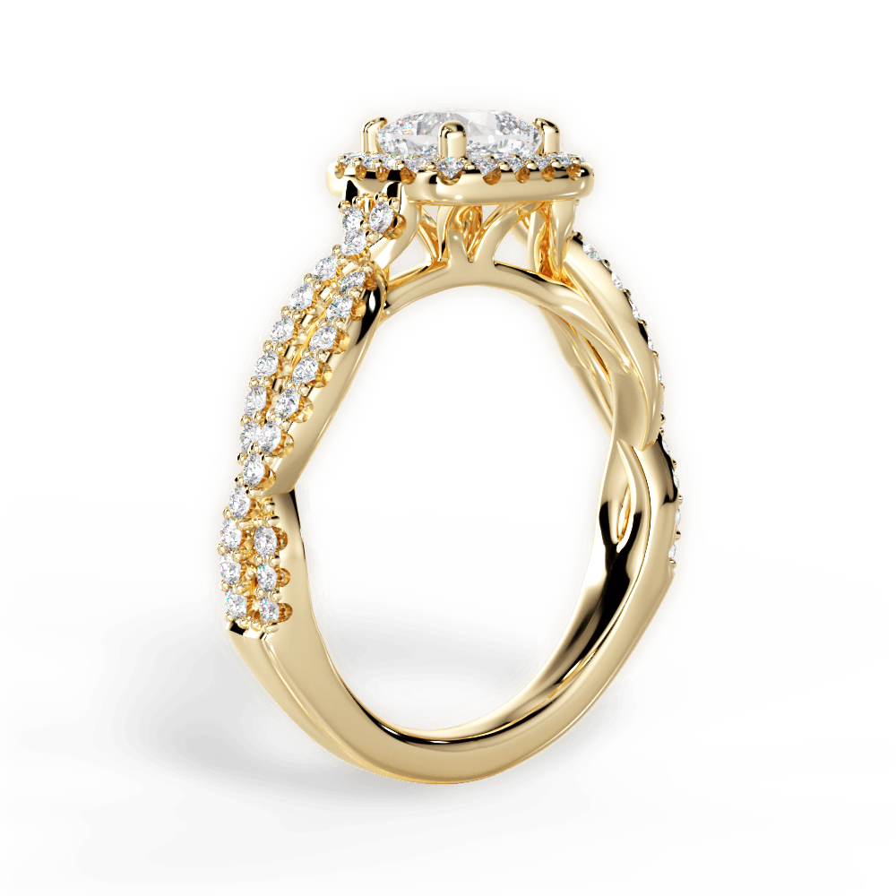 14kt Yellow Gold/18kt Yellow Gold/cushion/side