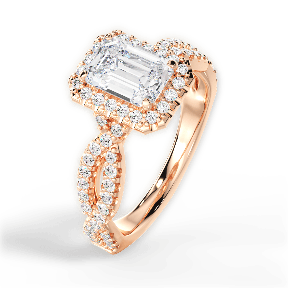 14kt Rose Gold/18kt Rose Gold/emerald/front