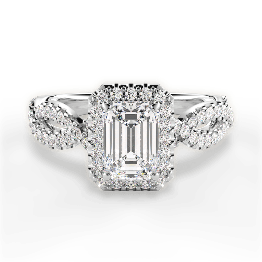 14kt White Gold/18kt White Gold/Platinum/emerald/top