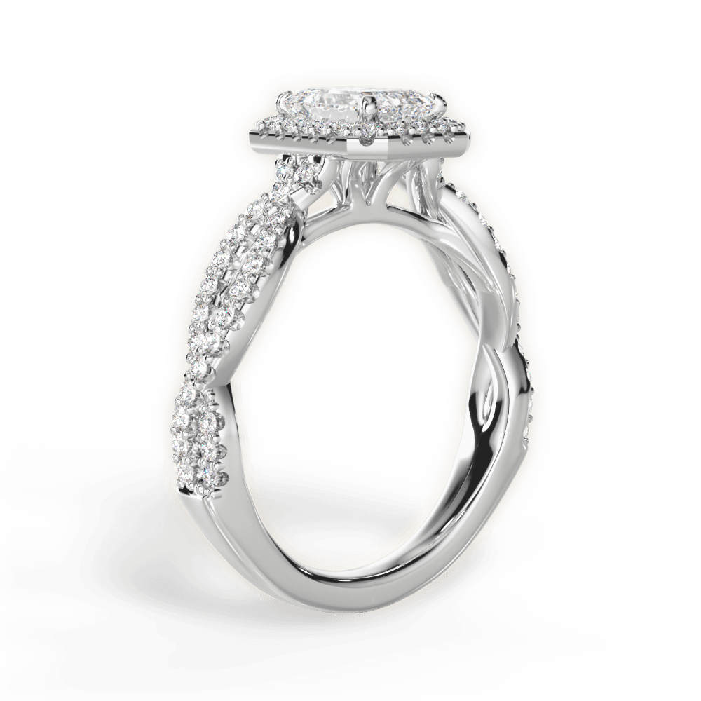 14kt White Gold/18kt White Gold/Platinum/emerald/side