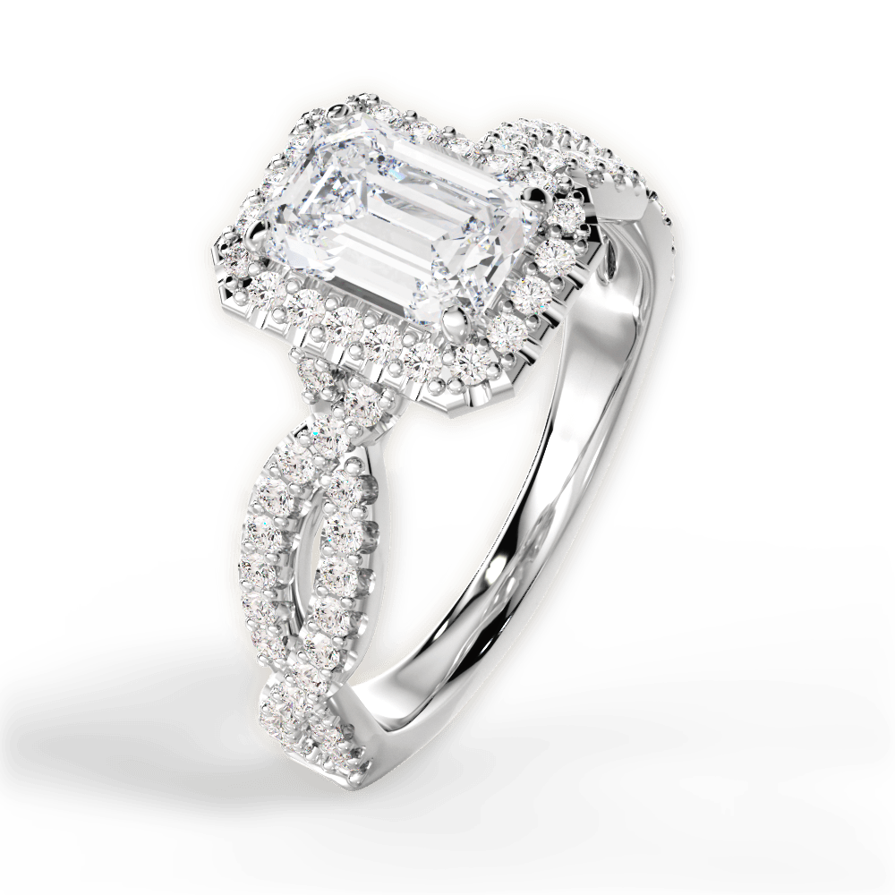 14kt White Gold/18kt White Gold/Platinum/emerald/front