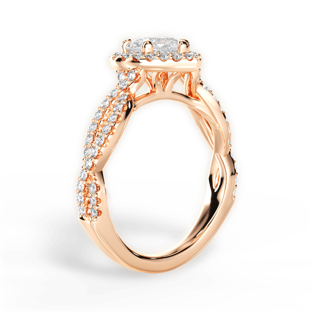 14kt Rose Gold/18kt Rose Gold/heart/side