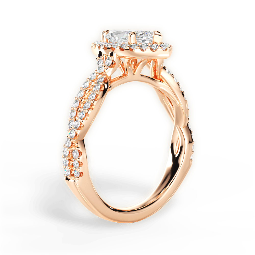 14kt Rose Gold/18kt Rose Gold/marquise/side