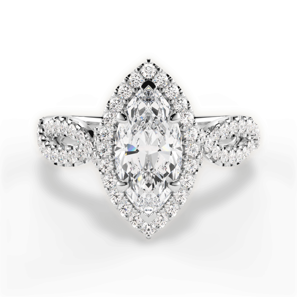 14kt White Gold/18kt White Gold/Platinum/marquise/top