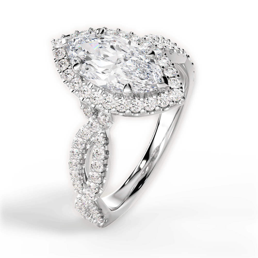 14kt White Gold/18kt White Gold/Platinum/marquise/front