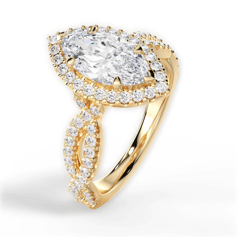 14kt Yellow Gold/18kt Yellow Gold/marquise/front