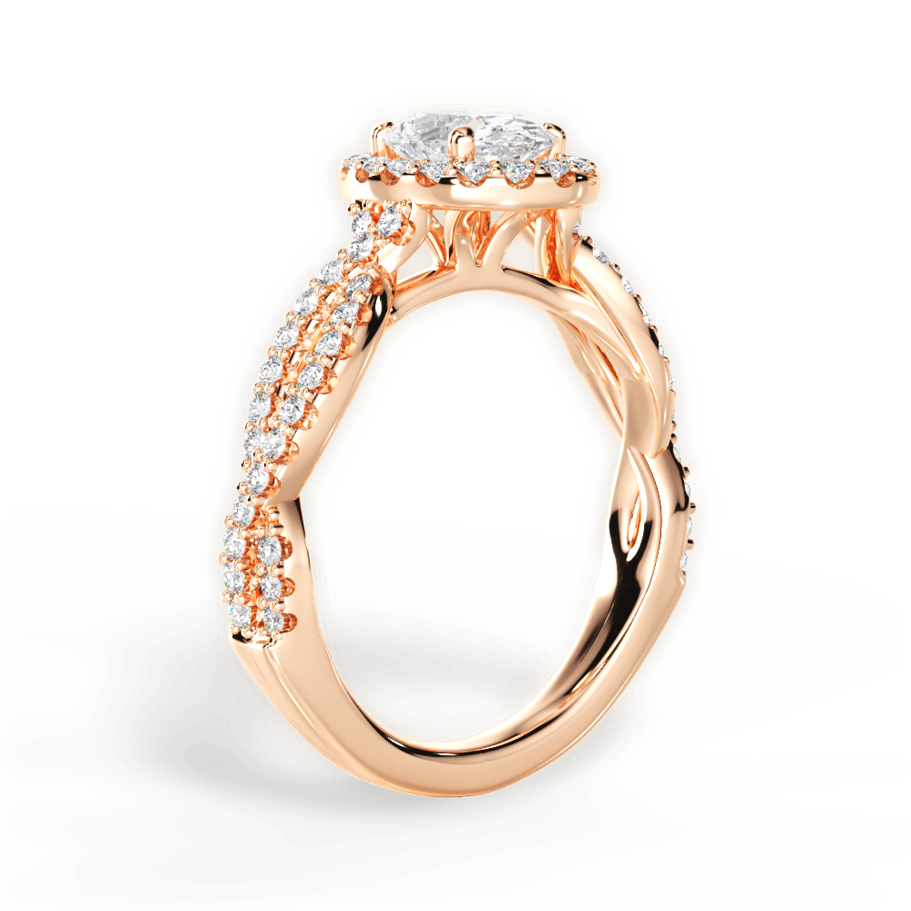 14kt Rose Gold/18kt Rose Gold/oval/side