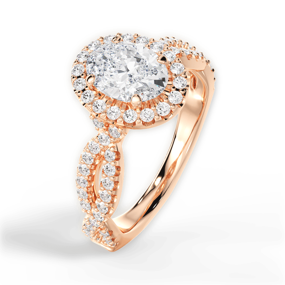 14kt Rose Gold/18kt Rose Gold/oval/front