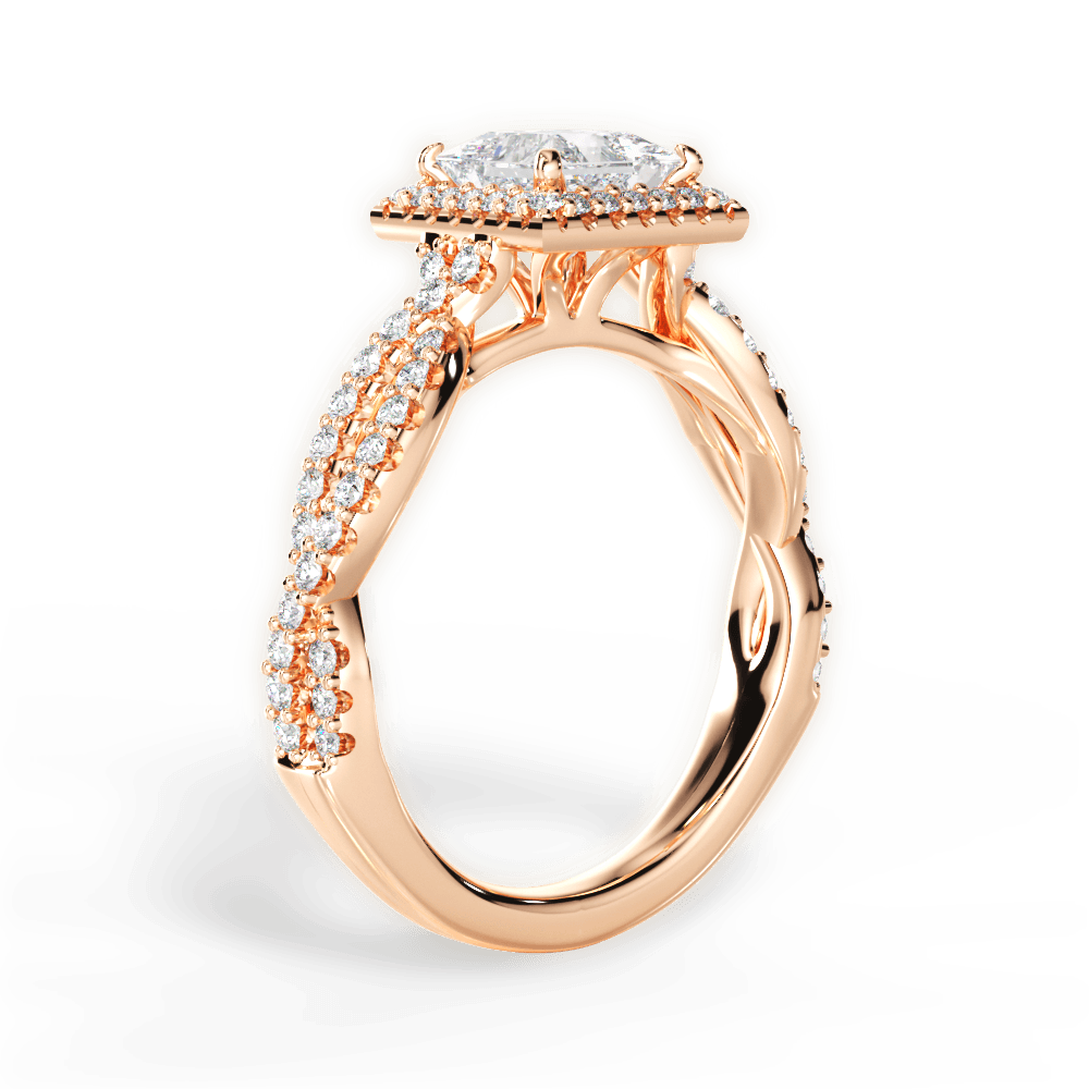 14kt Rose Gold/18kt Rose Gold/princess/side