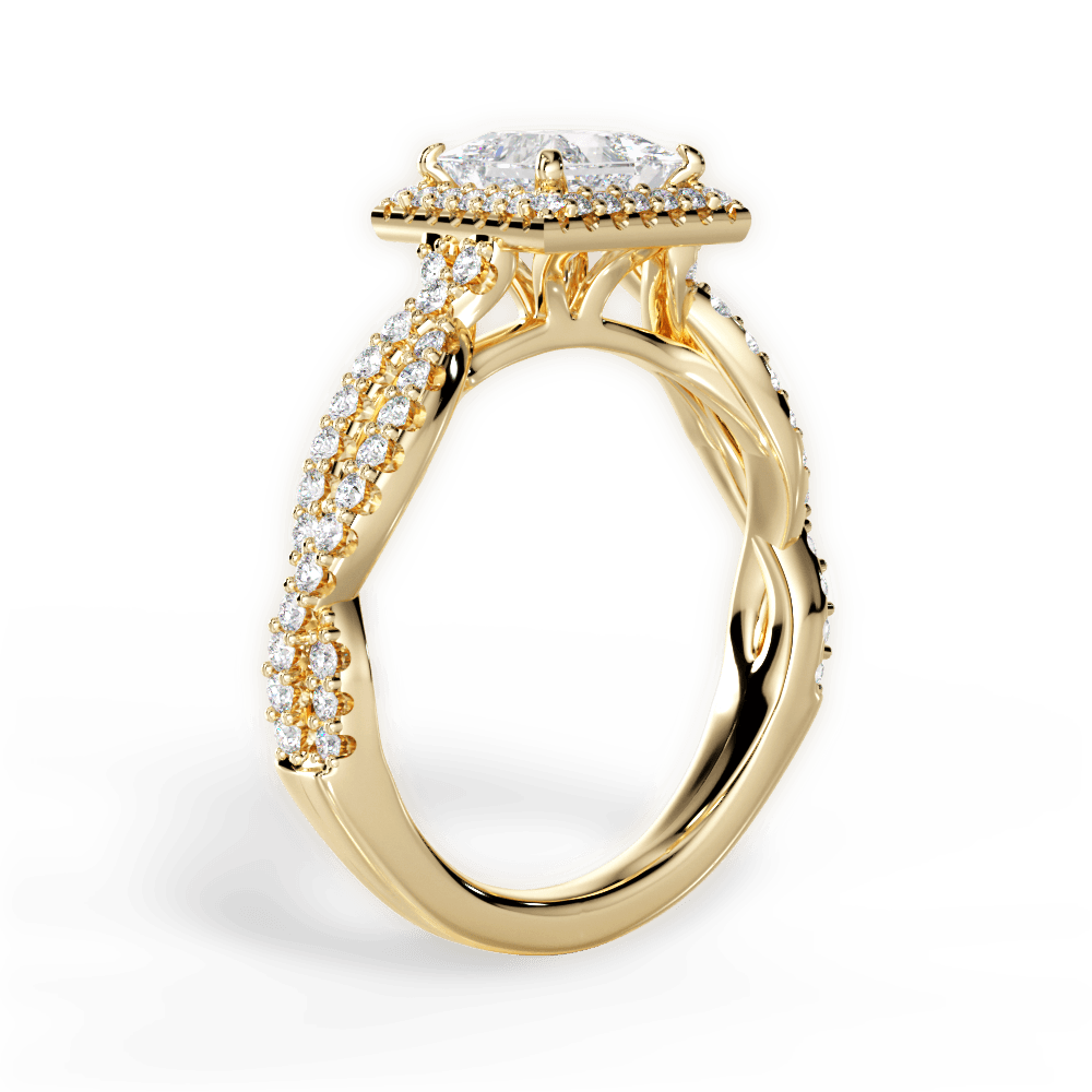 14kt Yellow Gold/18kt Yellow Gold/princess/side