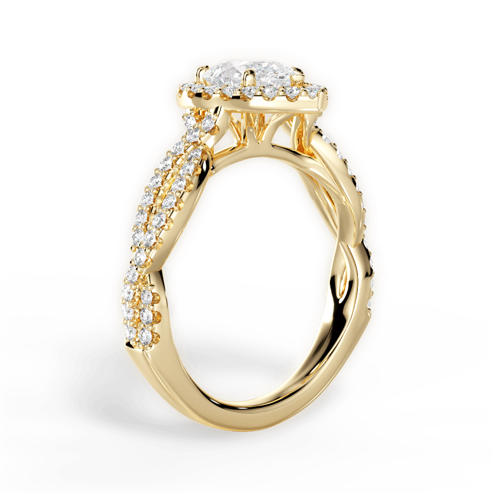 14kt Yellow Gold/18kt Yellow Gold/pear/side