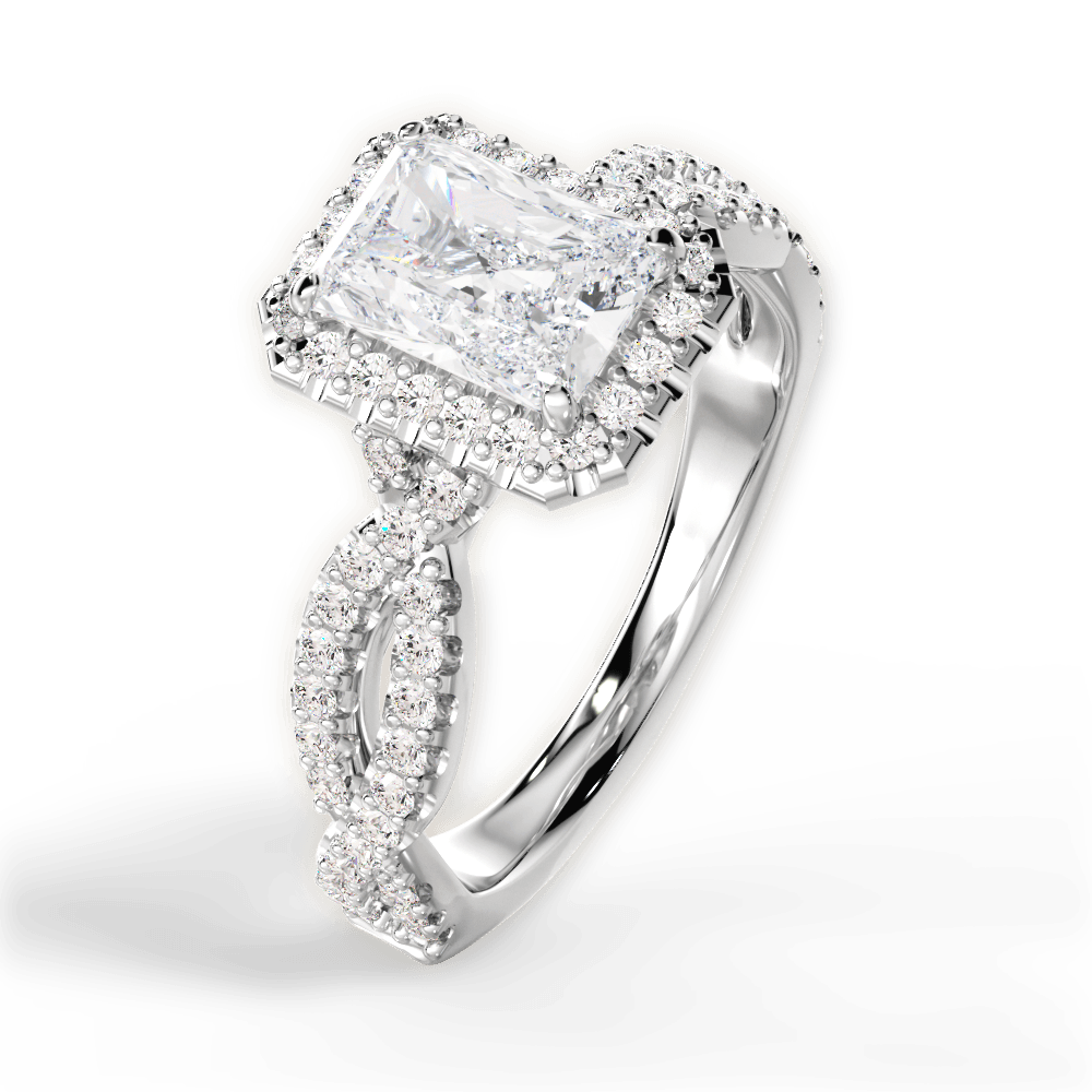 14kt White Gold/18kt White Gold/Platinum/radiant/front