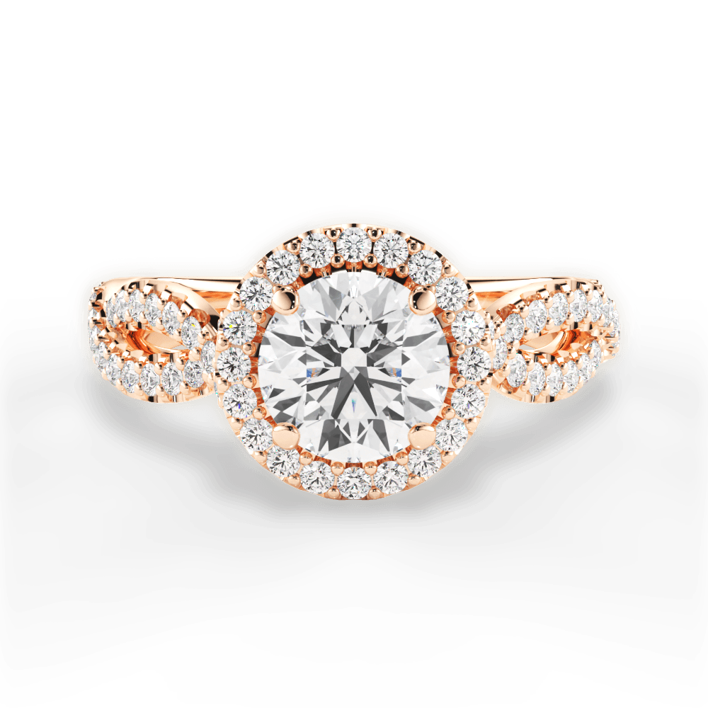 14kt Rose Gold/18kt Rose Gold/round/top