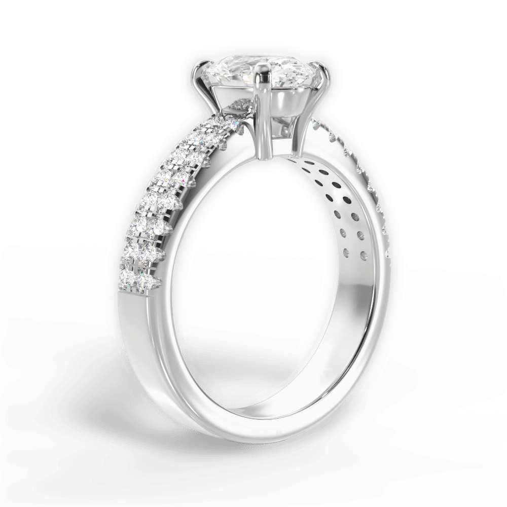 14kt White Gold/18kt White Gold/Platinum/oval/front