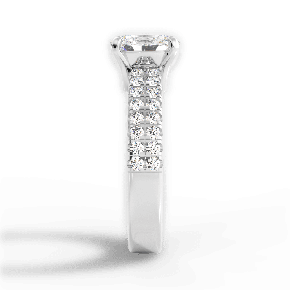 14kt White Gold/18kt White Gold/Platinum/oval/side