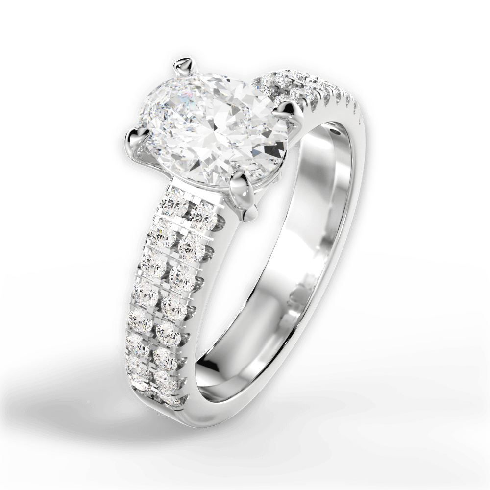 14kt White Gold/18kt White Gold/Platinum/oval/perspective