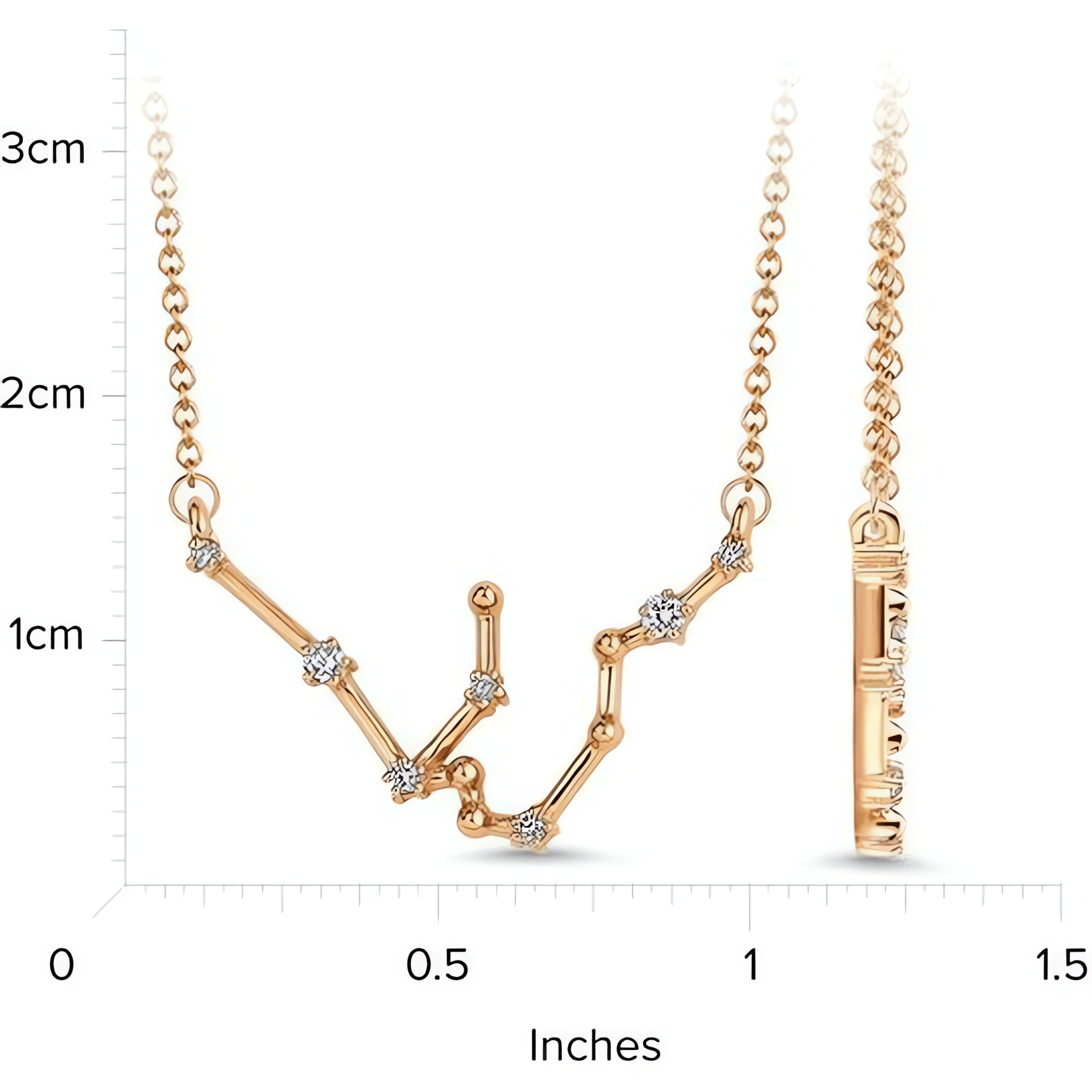 18kt Rose Gold/Aquarius/measurement