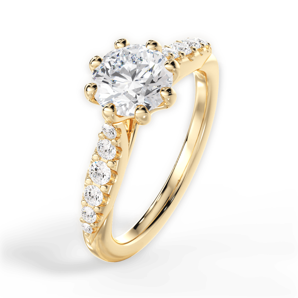 14kt Yellow Gold/18kt Yellow Gold/round/perspective