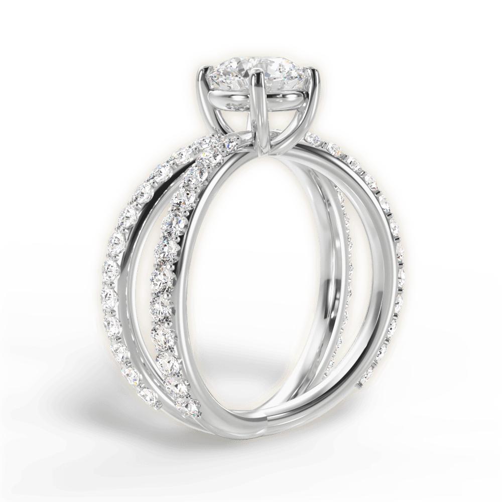 14kt White Gold/18kt White Gold/Platinum/round/front