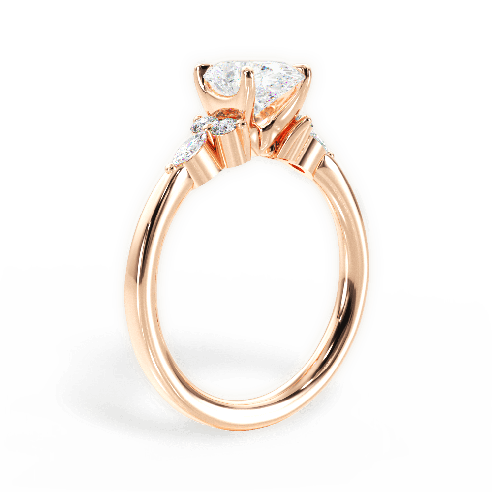 14kt Rose Gold/18kt Rose Gold/oval/front