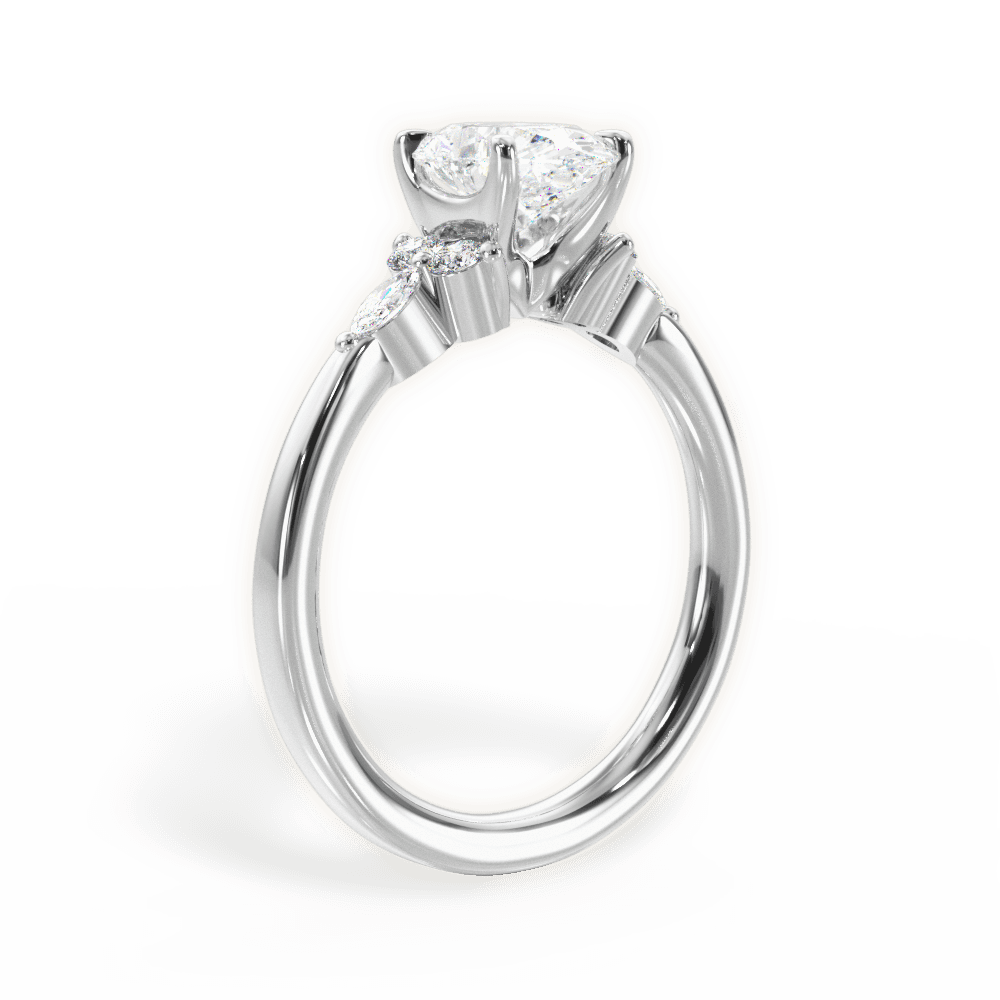 14kt White Gold/18kt White Gold/Platinum/oval/front