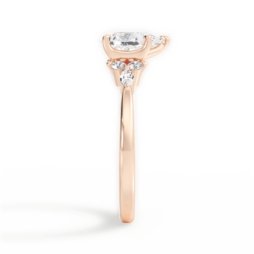 14kt Rose Gold/18kt Rose Gold/pear/side