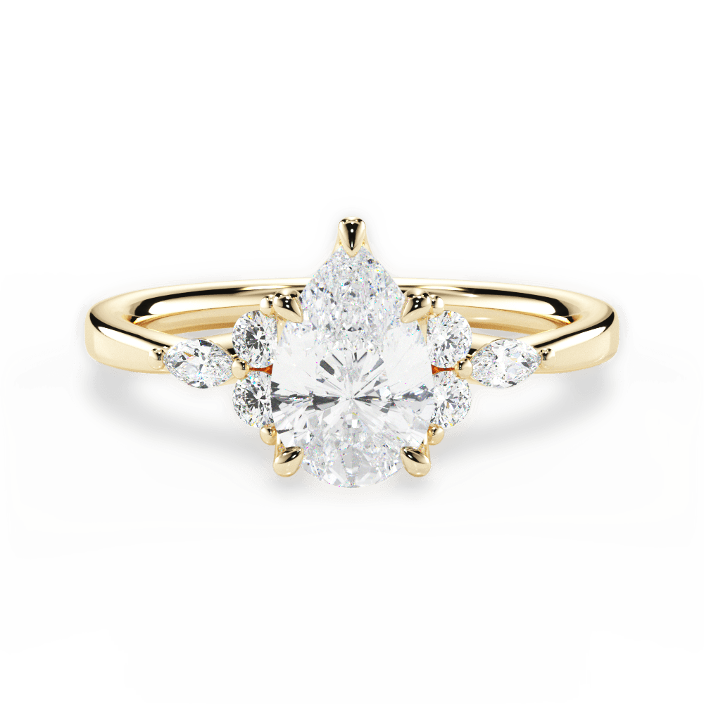 14kt Yellow Gold/18kt Yellow Gold/pear/top