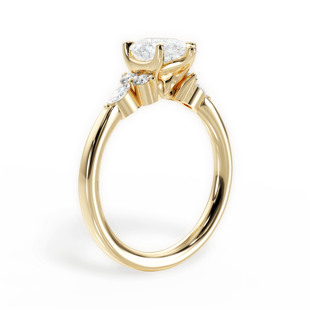 14kt Yellow Gold/18kt Yellow Gold/pear/front
