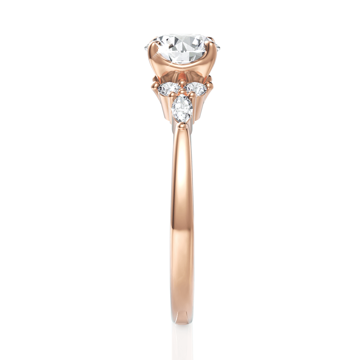 14kt Rose Gold/18kt Rose Gold/round/side