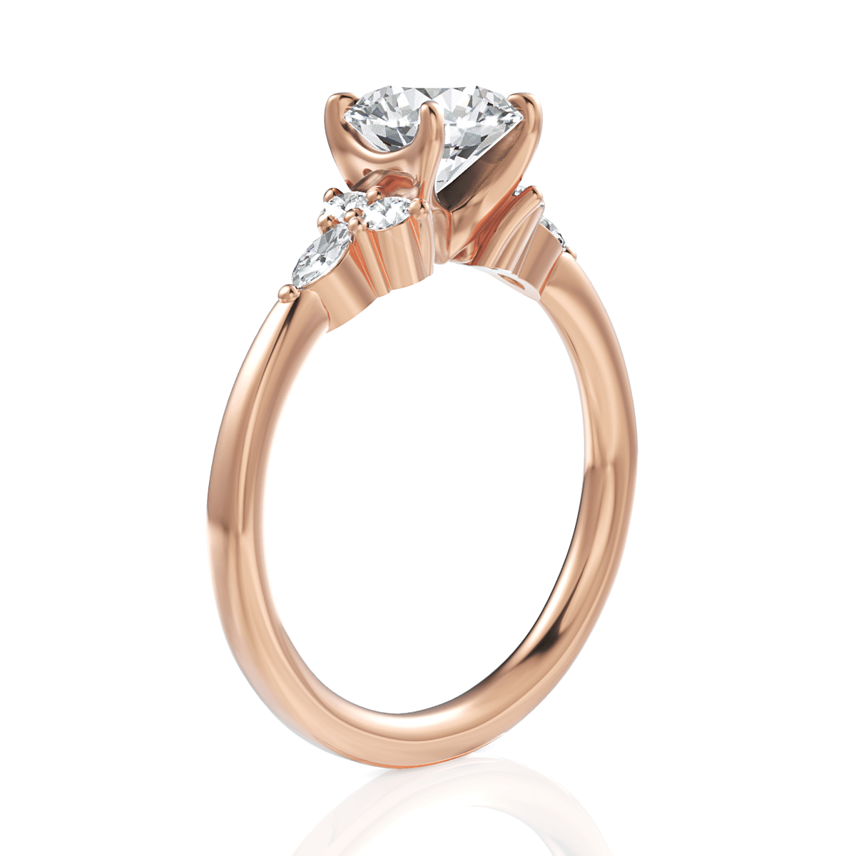 14kt Rose Gold/18kt Rose Gold/round/front