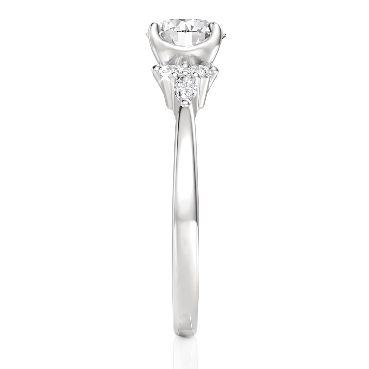 14kt White Gold/18kt White Gold/Platinum/round/side