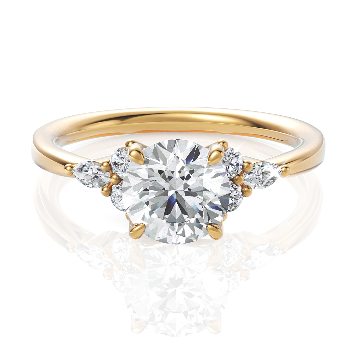 14kt Yellow Gold/18kt Yellow Gold/round/top
