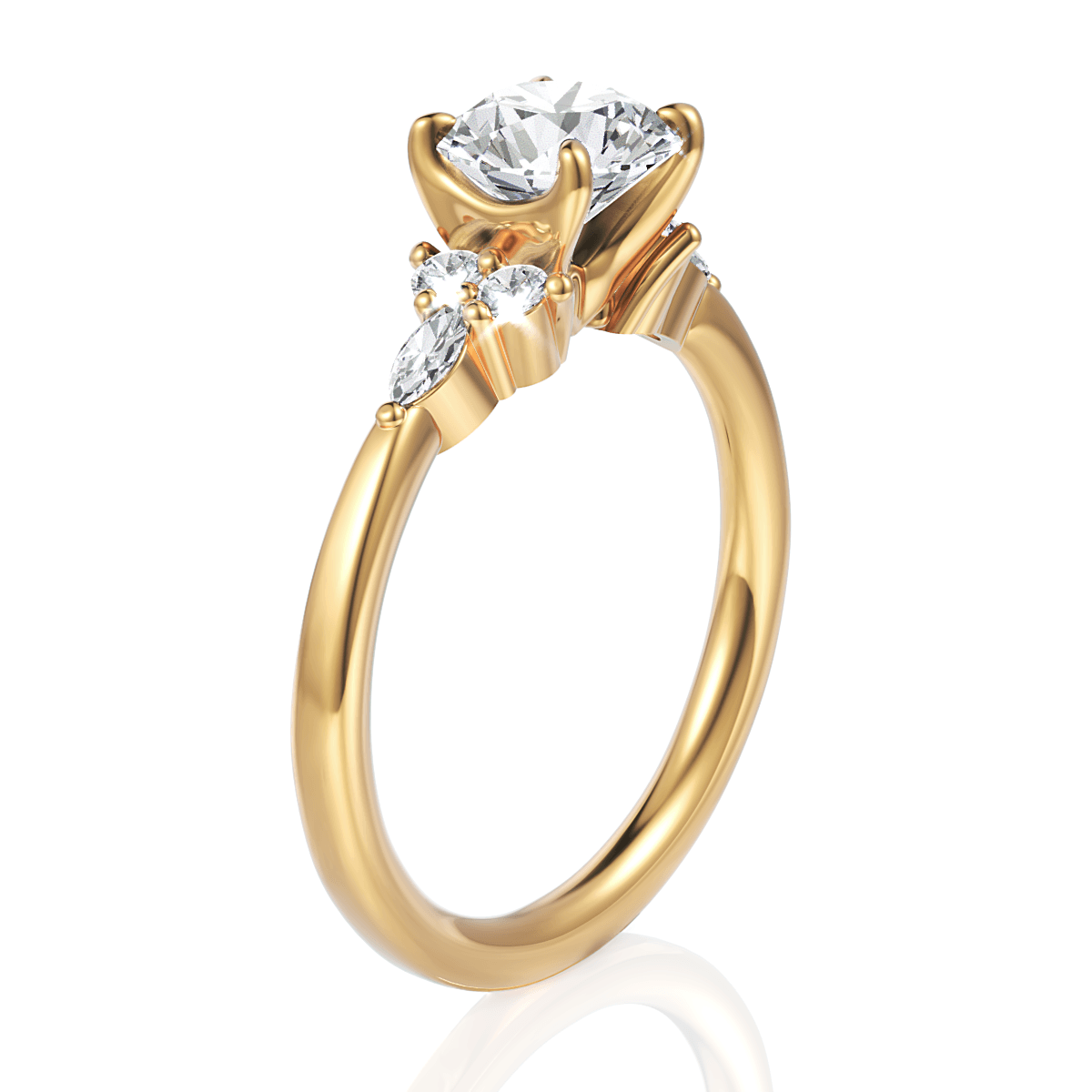14kt Yellow Gold/18kt Yellow Gold/round/perspective