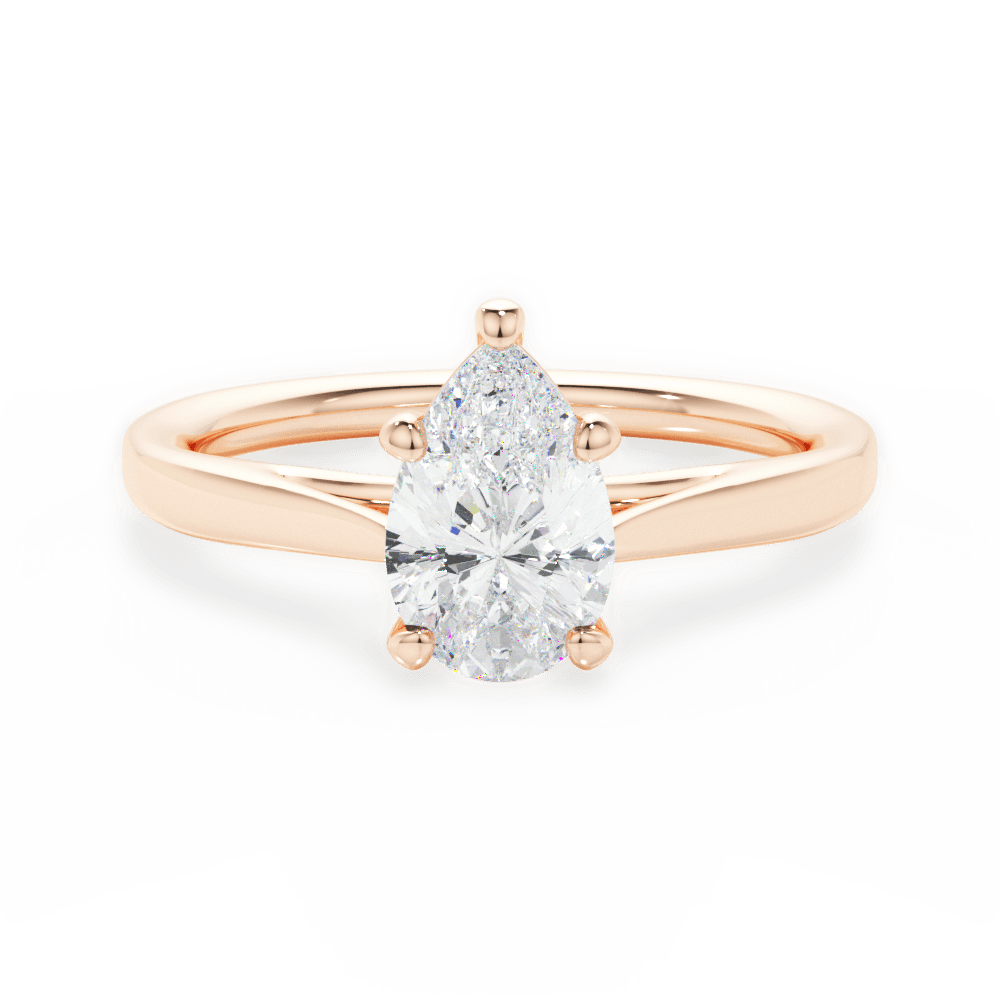 14kt Rose Gold/18kt Rose Gold/pear/top