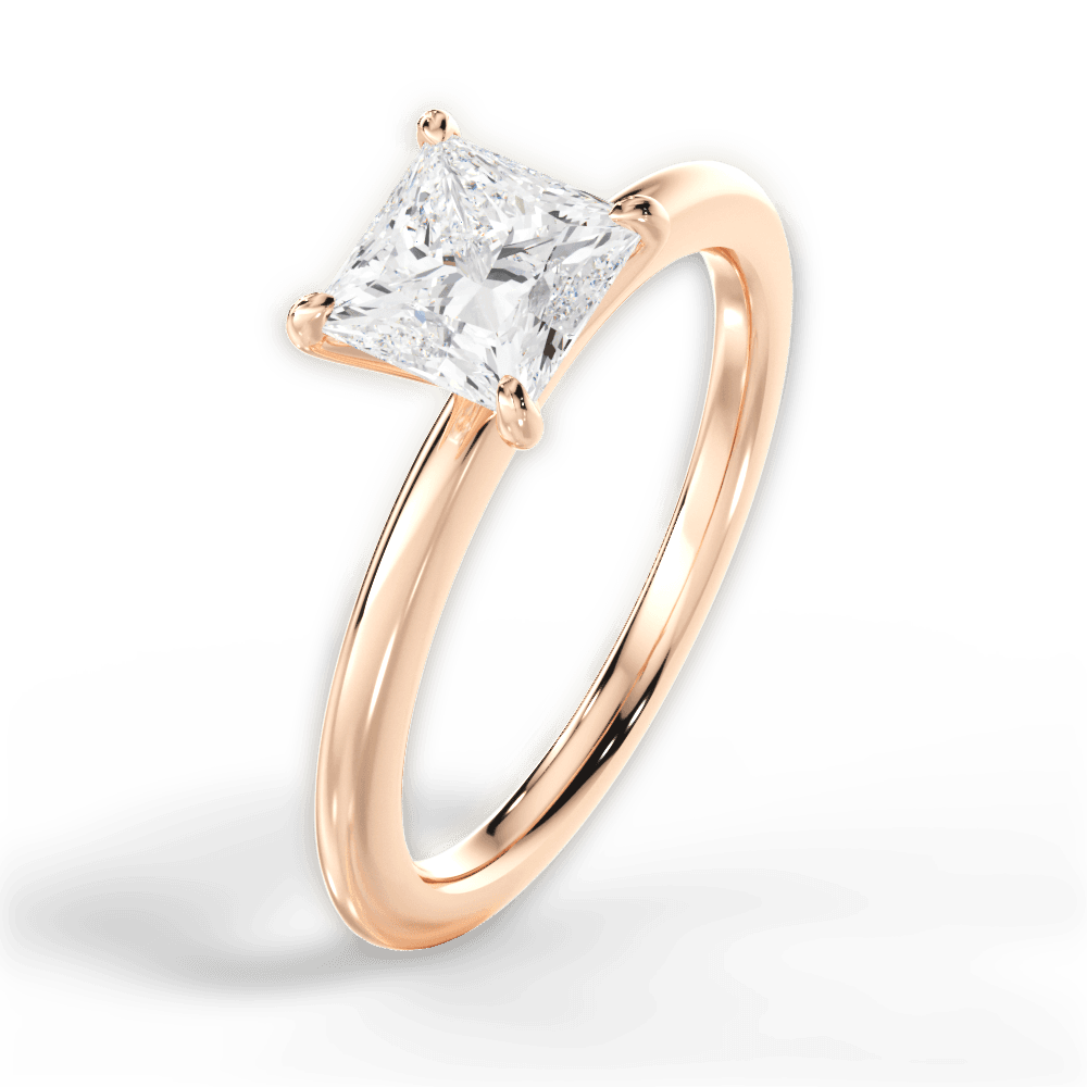 14kt Rose Gold/18kt Rose Gold/princess/perspective