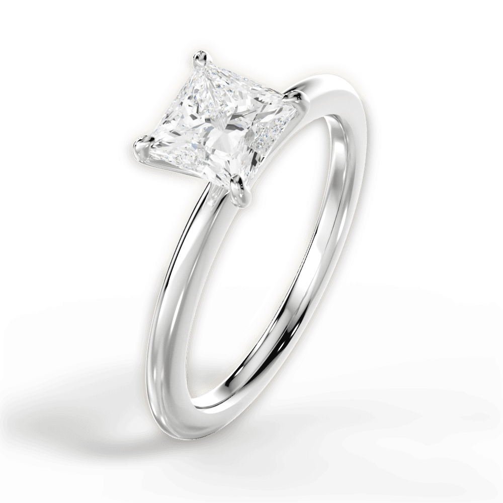 14kt White Gold/18kt White Gold/Platinum/princess/perspective