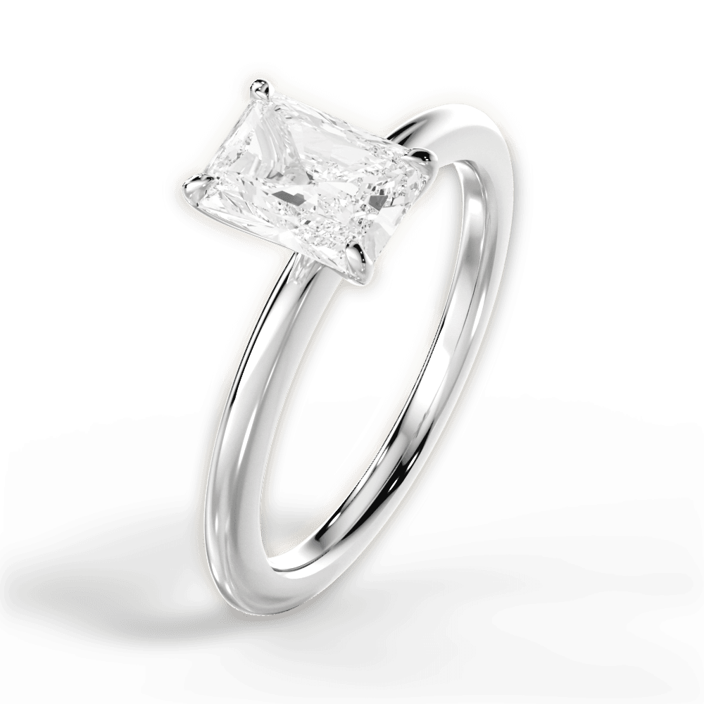 14kt White Gold/18kt White Gold/Platinum/radiant/perspective