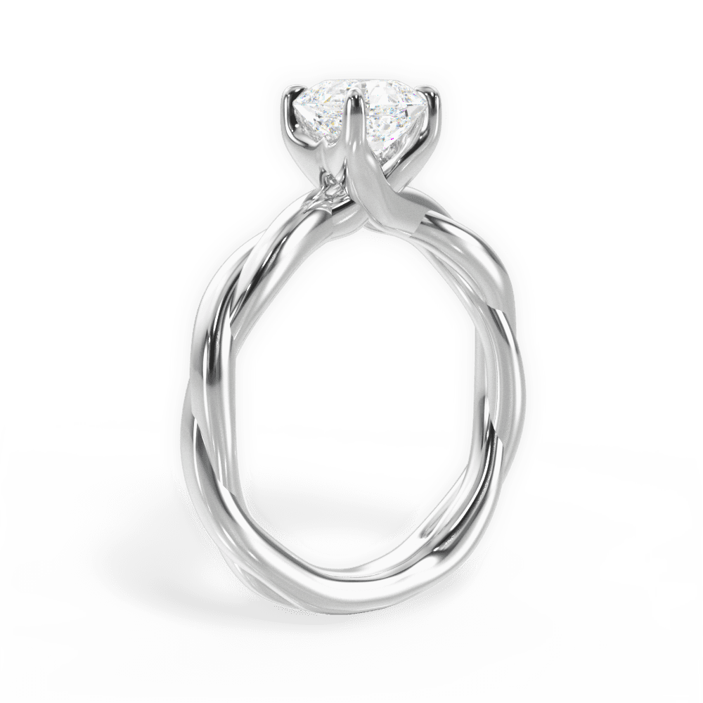 14kt White Gold/18kt White Gold/Platinum/asscher/front