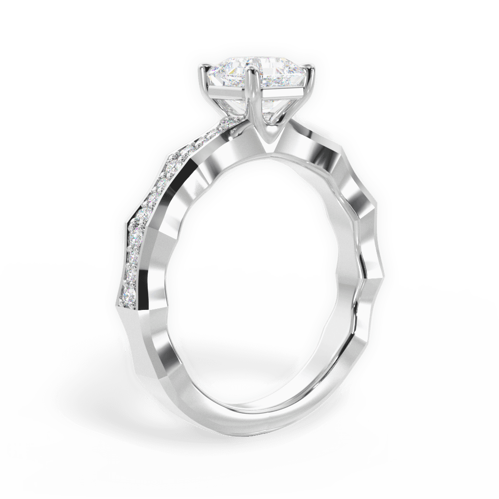 14kt White Gold/18kt White Gold/Platinum/asscher/front