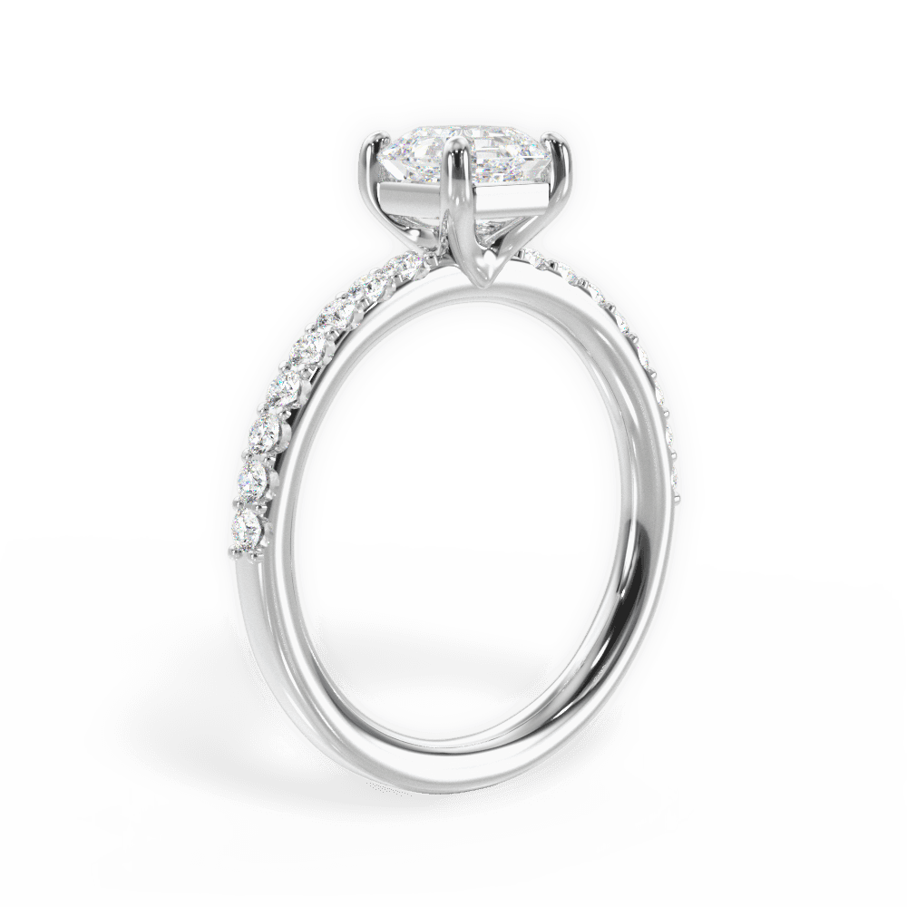 14kt White Gold/18kt White Gold/Platinum/asscher/front