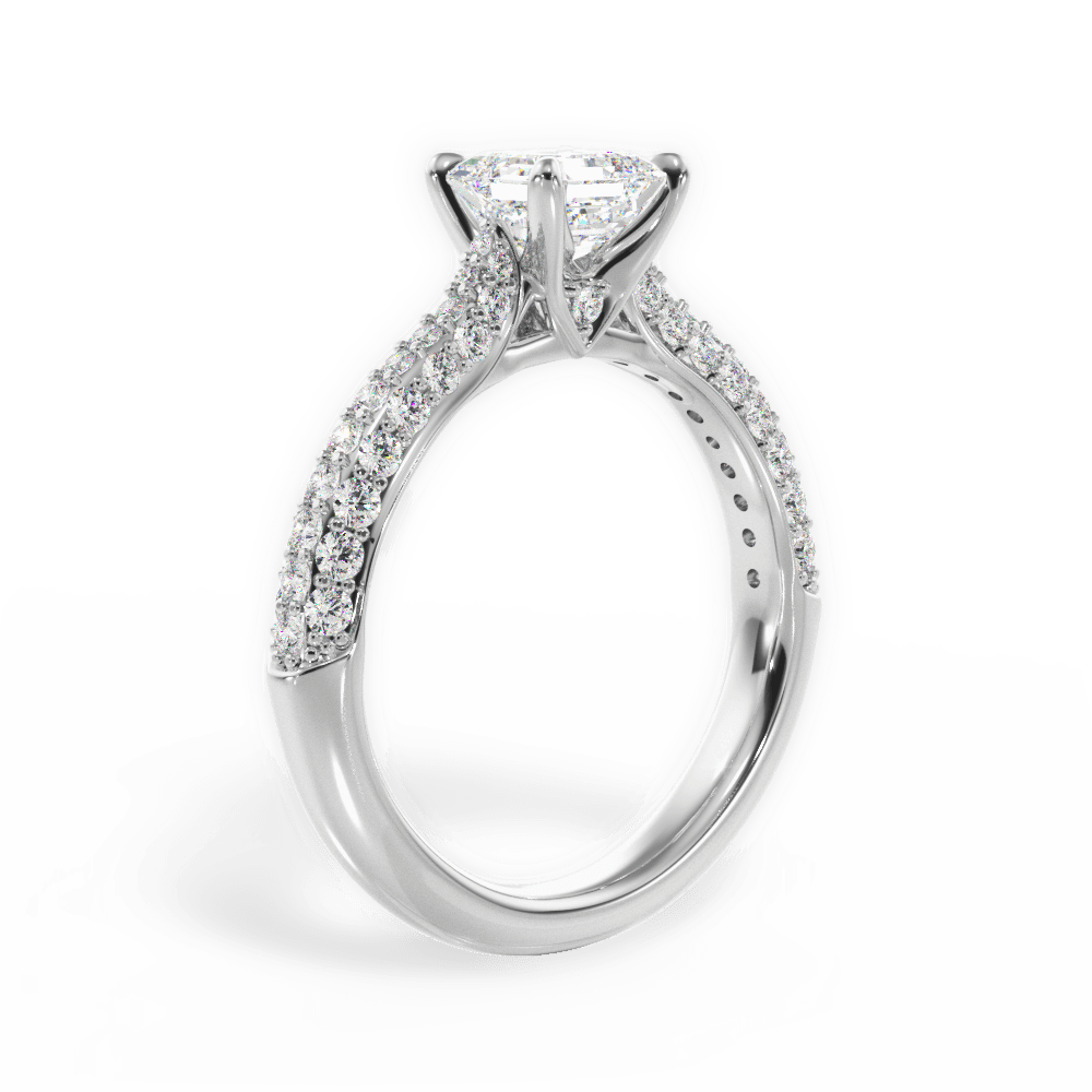 14kt White Gold/18kt White Gold/Platinum/asscher/front