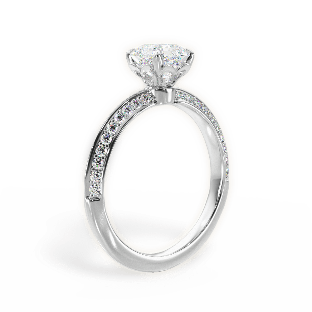 14kt White Gold/18kt White Gold/Platinum/asscher/front