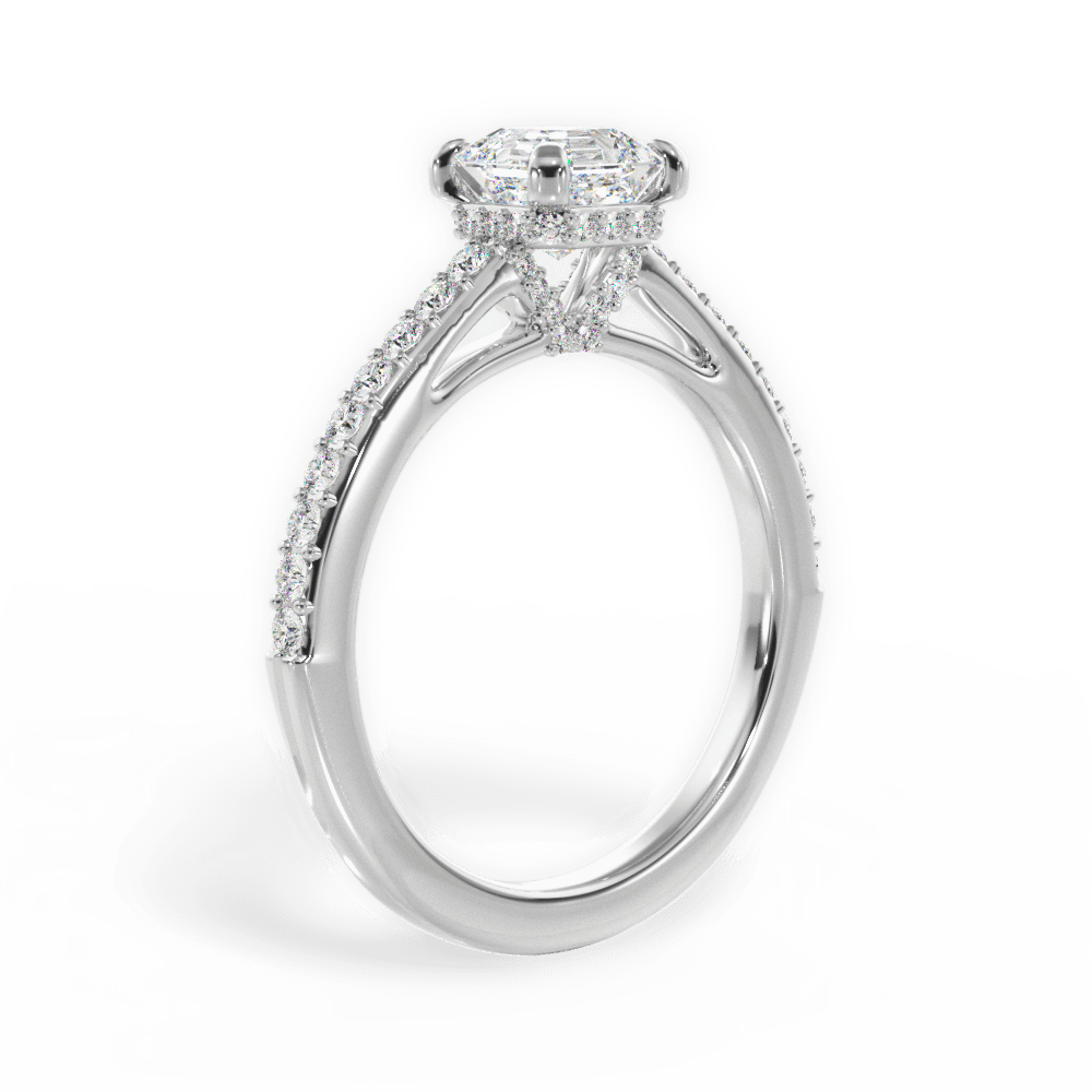 14kt White Gold/18kt White Gold/Platinum/asscher/front