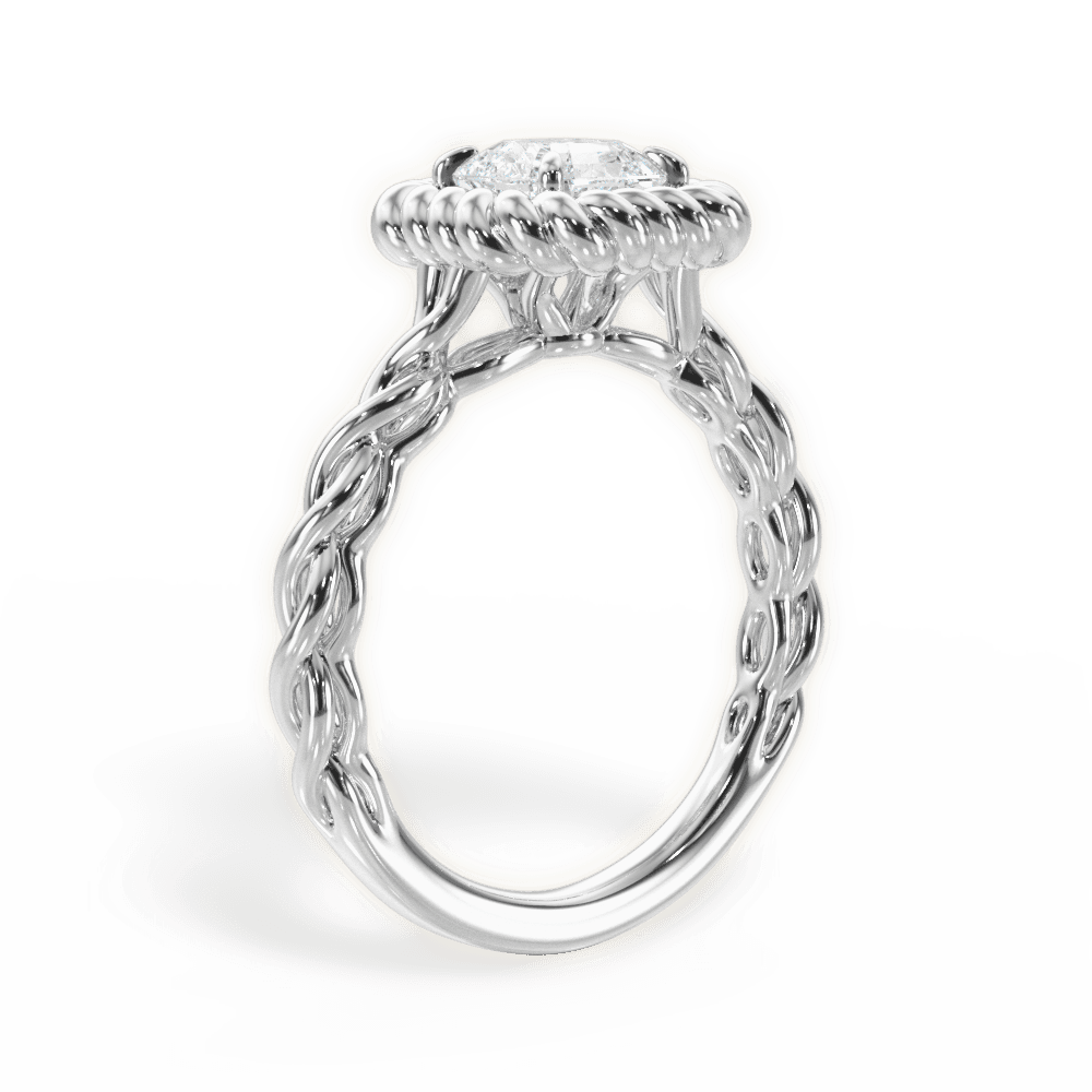 14kt White Gold/18kt White Gold/Platinum/asscher/front