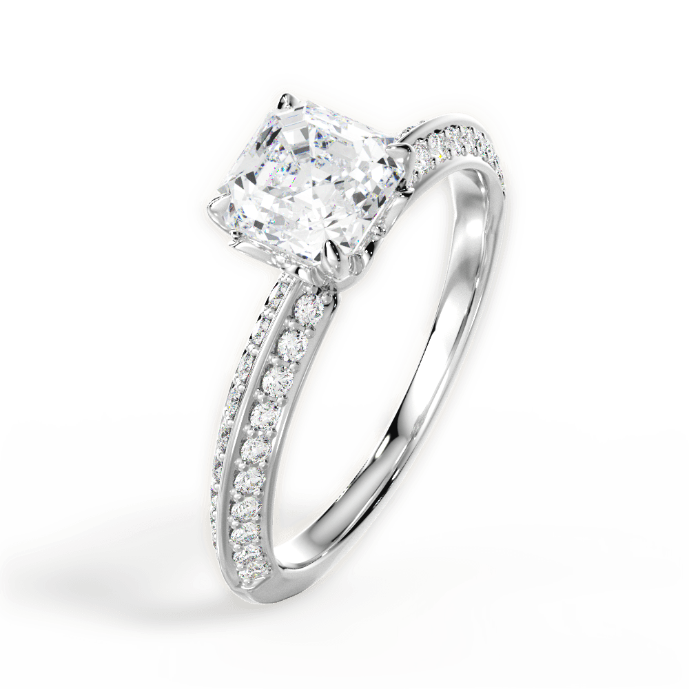 14kt White Gold/18kt White Gold/Platinum/asscher/perspective